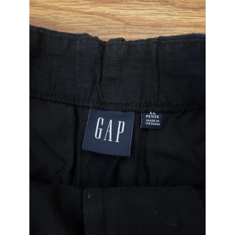 Gap 365 High Rise Linen Blend Shorts Bundle XS Petite Black Olive Green Pleated